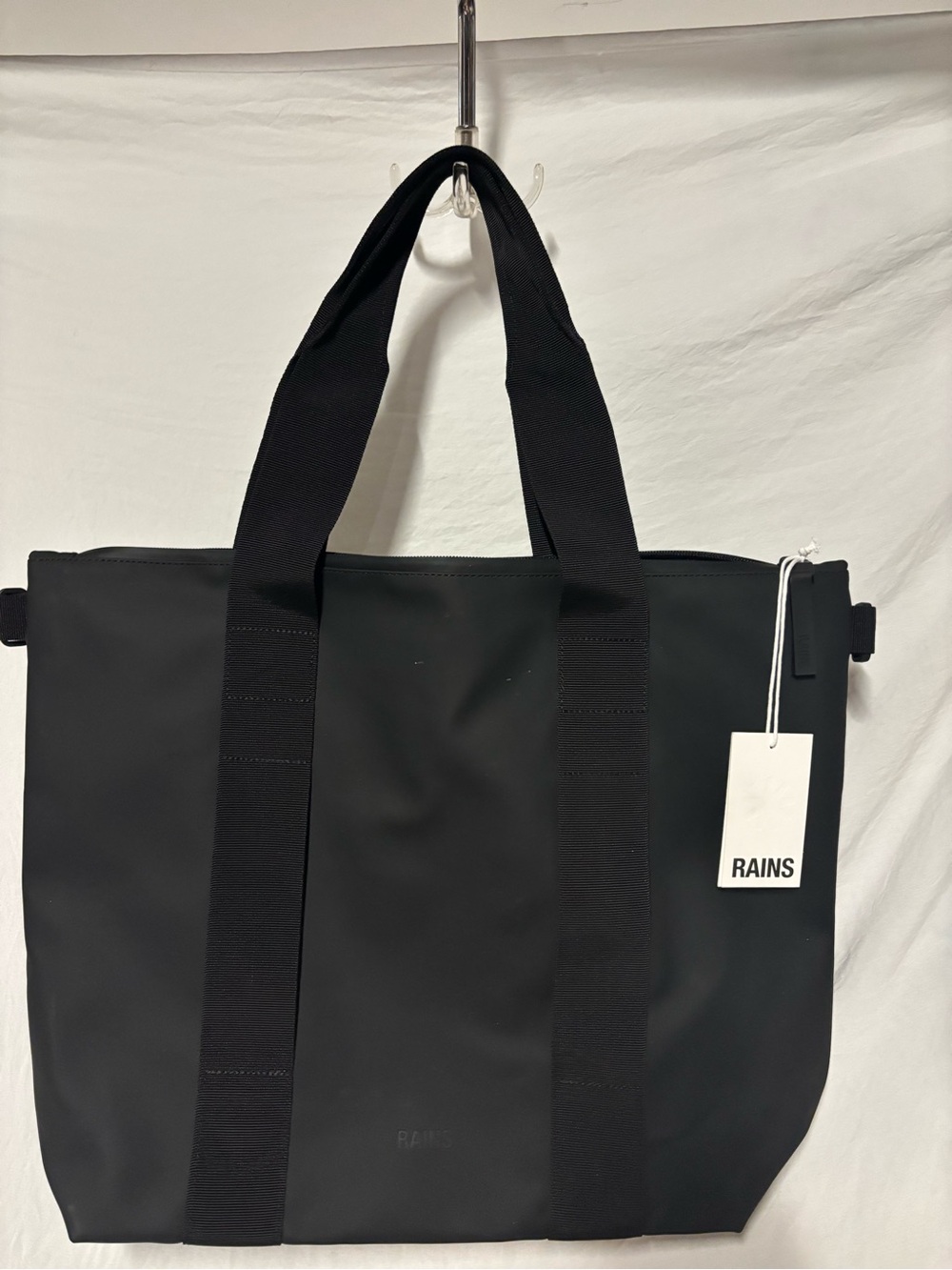 Rains Black Men's Tote with Webbed Straps